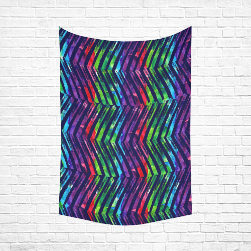 Colorful Oblique Lines Cotton Linen Wall Tapestry 60"x 90"