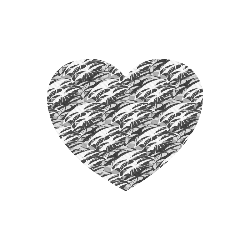 Alien Troops - Black & White Heart-shaped Mousepad
