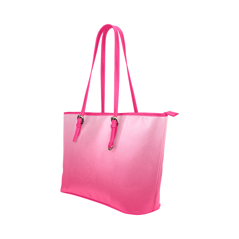 Pink Ombre by ArtformDesigns Leather Tote Bag/Small (Model 1651)
