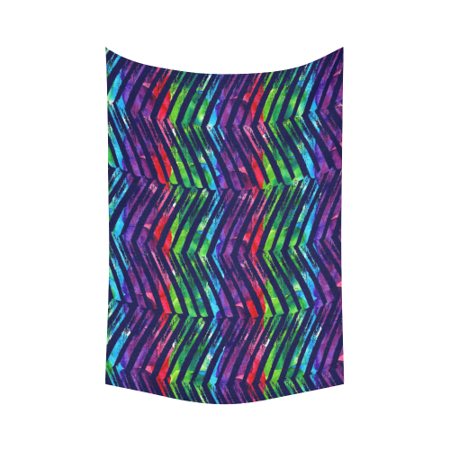 Colorful Oblique Lines Cotton Linen Wall Tapestry 60"x 90"
