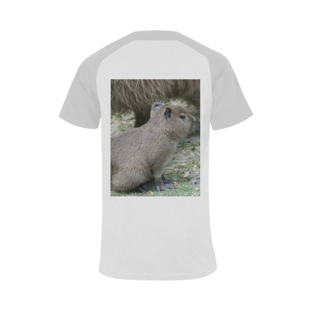 capybara baby Men's Raglan T-shirt Big Size (USA Size) (Model T11)