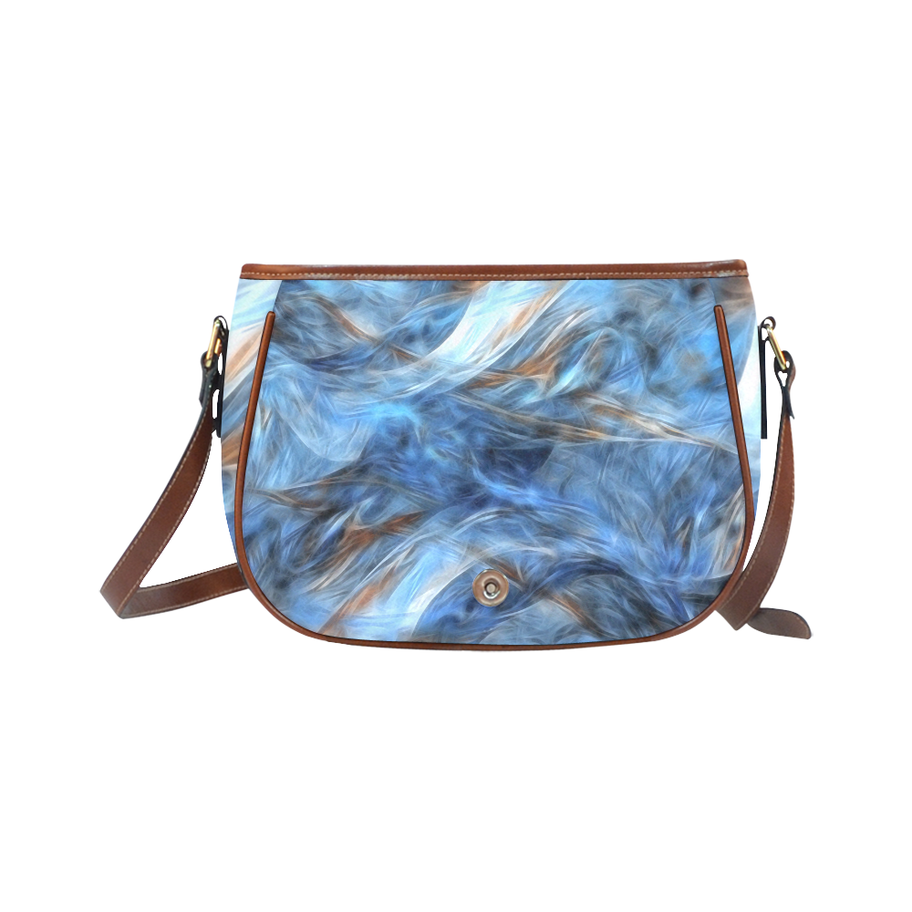 Blue Colorful Abstract Design Saddle Bag/Small (Model 1649) Full Customization