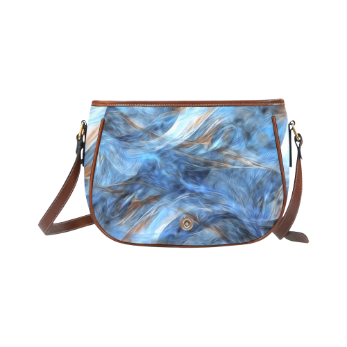 Blue Colorful Abstract Design Saddle Bag/Small (Model 1649) Full Customization