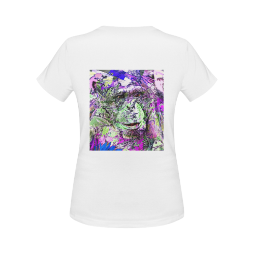 animal art studio 20516 Chimp Women's Classic T-Shirt (Model T17）