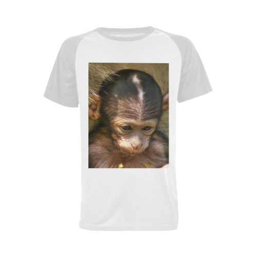 sweet baby monkey Men's Raglan T-shirt Big Size (USA Size) (Model T11)