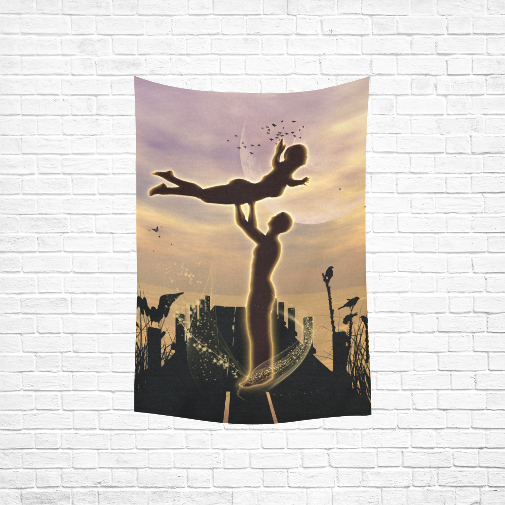 Dance with me in the night Cotton Linen Wall Tapestry 40"x 60"