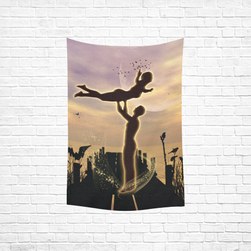 Dance with me in the night Cotton Linen Wall Tapestry 40"x 60"