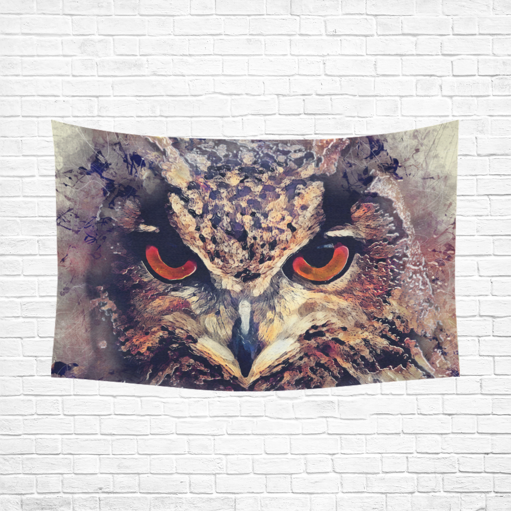 owl Cotton Linen Wall Tapestry 90"x 60"