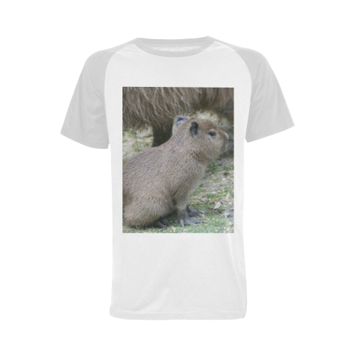 capybara baby Men's Raglan T-shirt Big Size (USA Size) (Model T11)