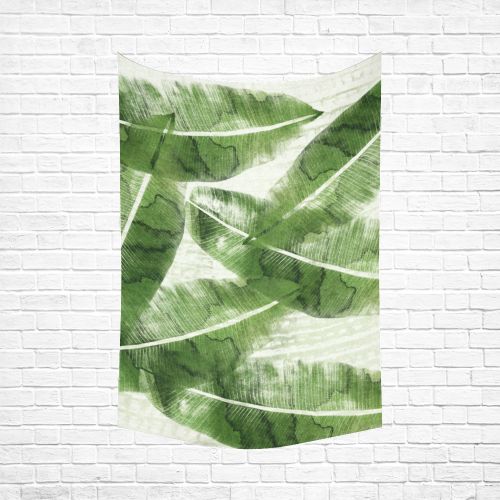 Tropical Bananas Leaves Cotton Linen Wall Tapestry 60"x 90"