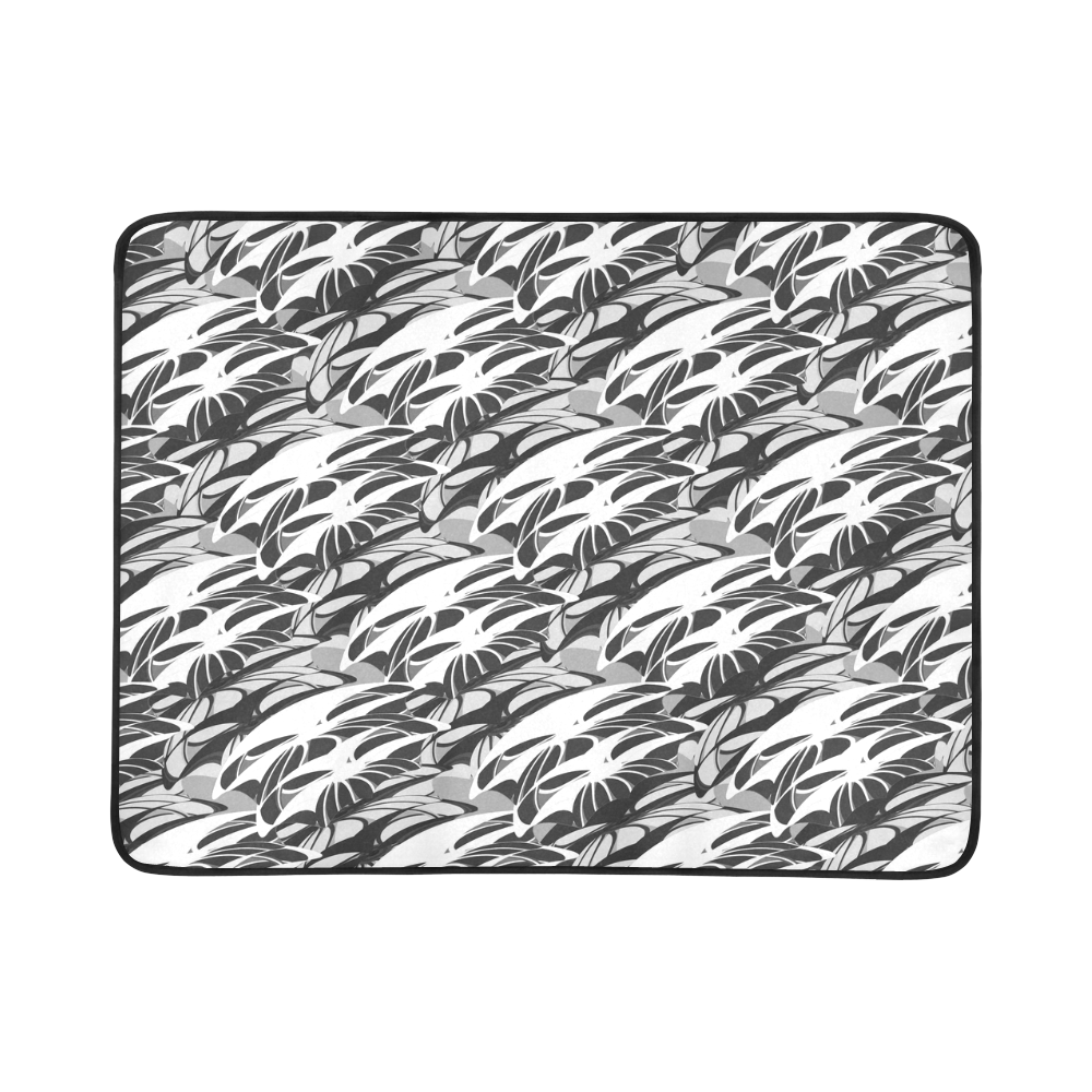 Alien Troops - Black & White Beach Mat 78"x 60"