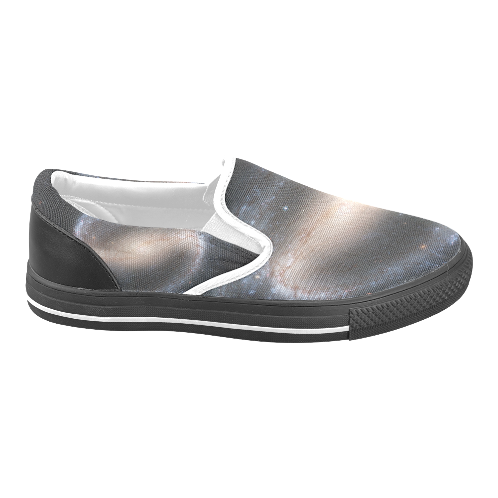 Barred spiral galaxy NGC 1300 Women's Unusual Slip-on Canvas Shoes (Model 019)