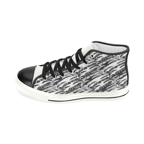 Alien Troops - Black & White Women's Classic High Top Canvas Shoes (Model 017)