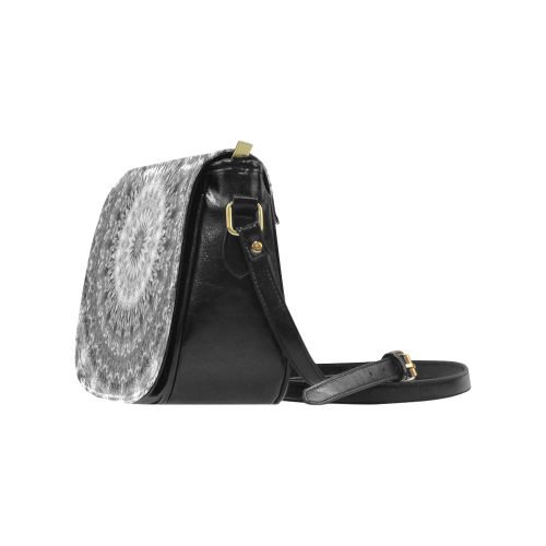 Black and White Harmony Mandala Classic Saddle Bag/Small (Model 1648)