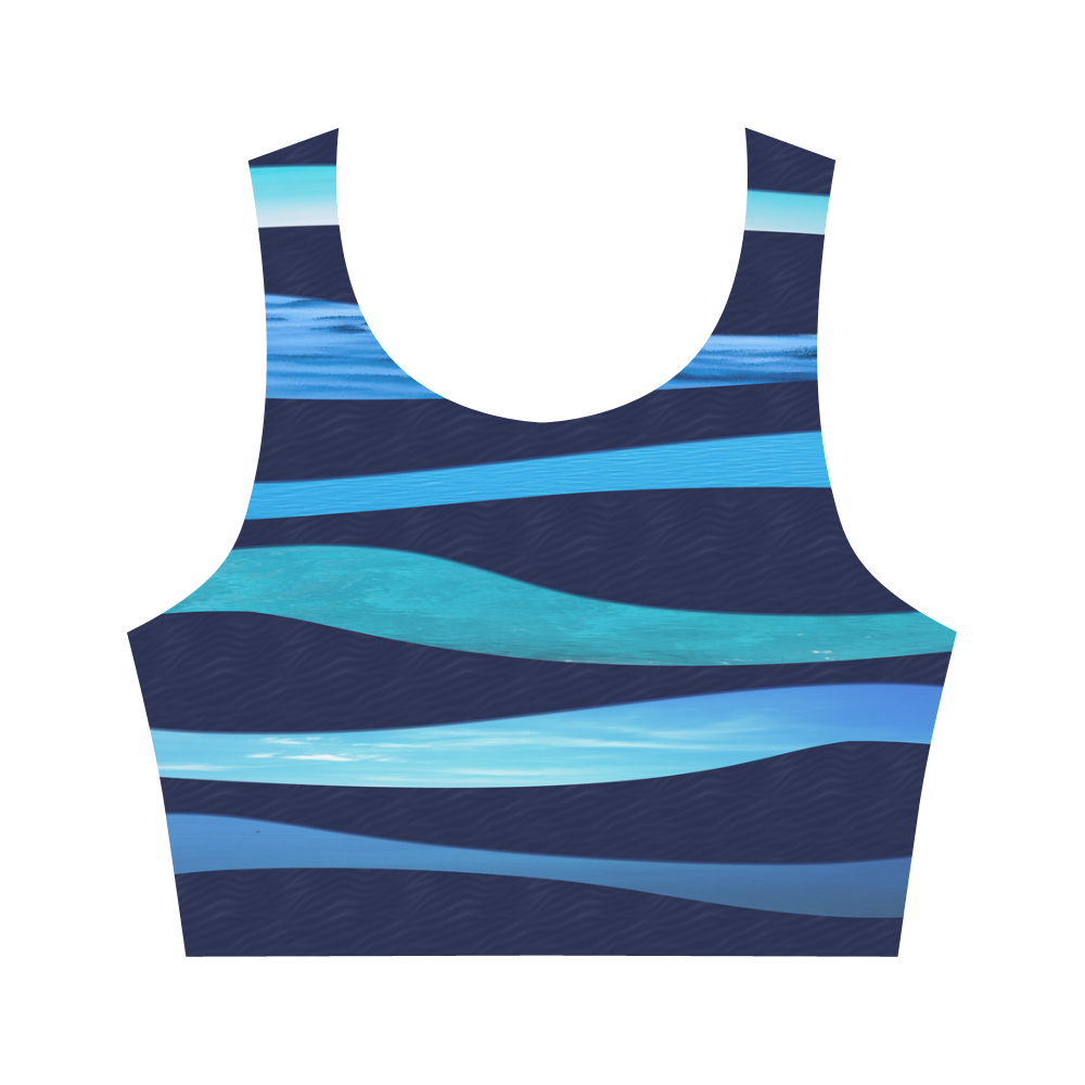 ocean blue Women's Crop Top (Model T42)