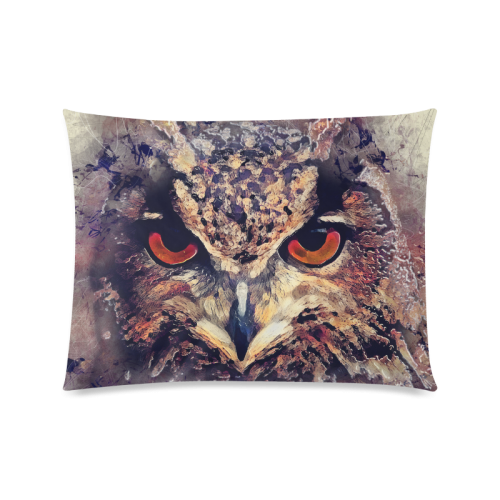 owl Custom Zippered Pillow Case 20"x26"(Twin Sides)