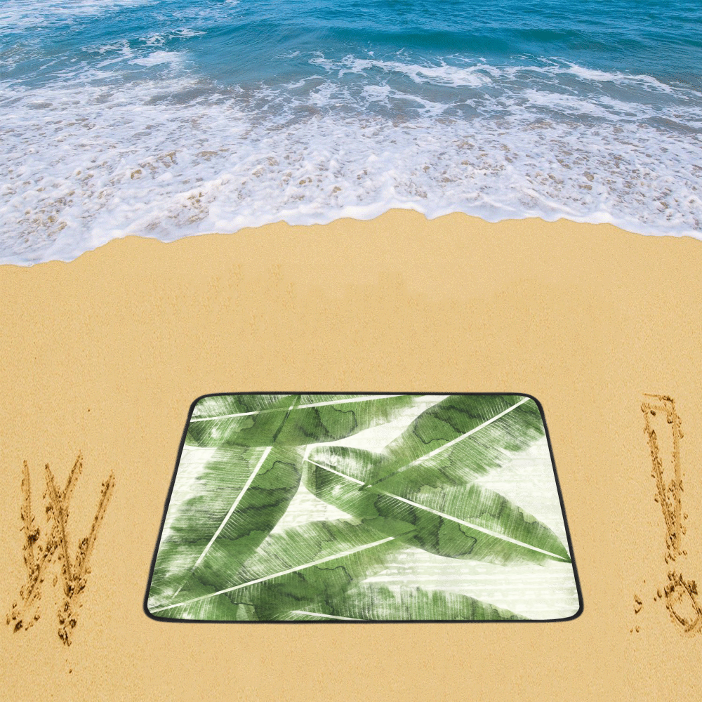 Tropical Bananas Leaves Beach Mat 78"x 60"