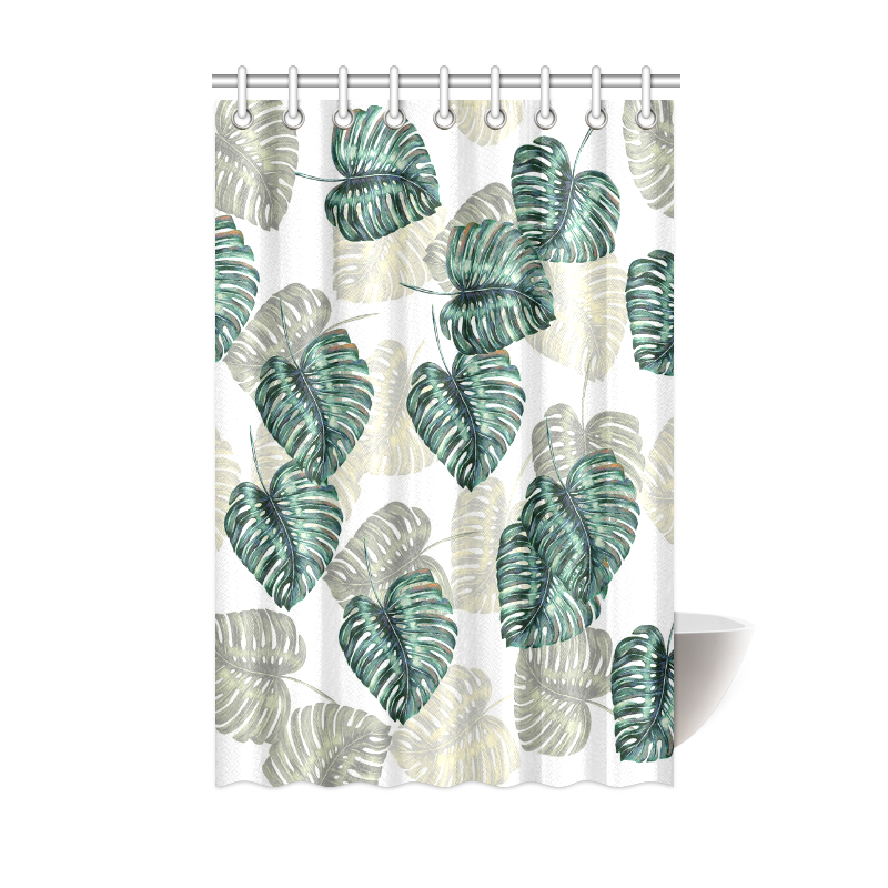 Tropical leaves pattern Shower Curtain 48"x72"