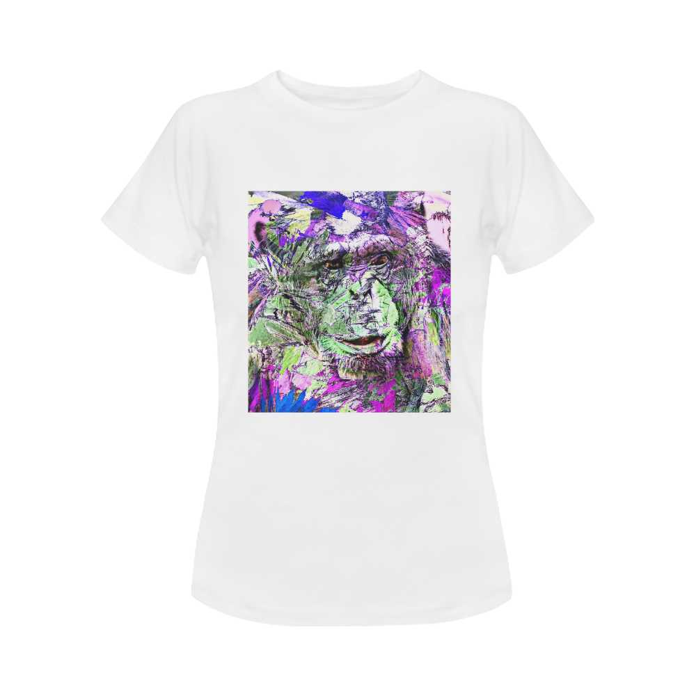 animal art studio 20516 Chimp Women's Classic T-Shirt (Model T17）