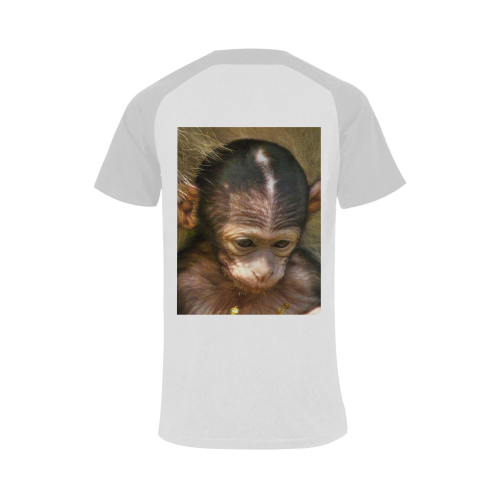 sweet baby monkey Men's Raglan T-shirt Big Size (USA Size) (Model T11)
