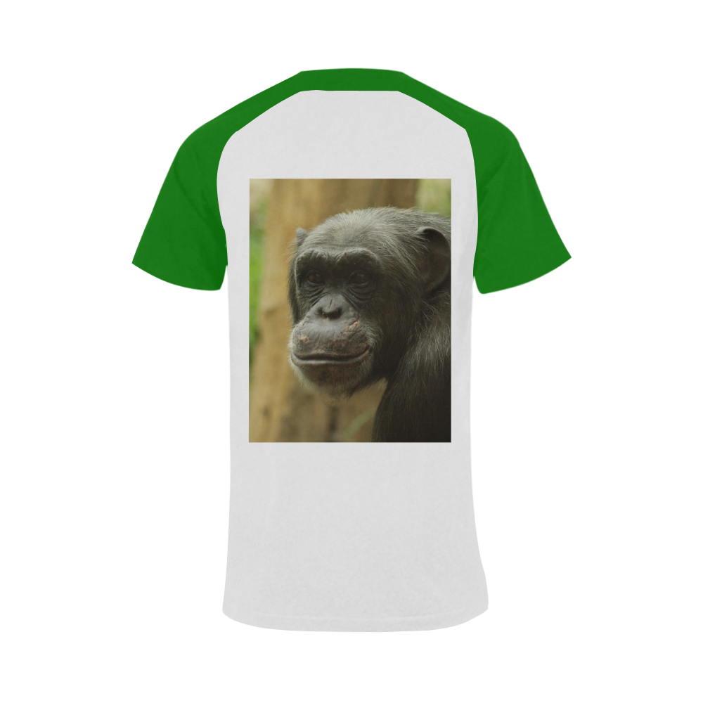 grinning chimp Men's Raglan T-shirt Big Size (USA Size) (Model T11)