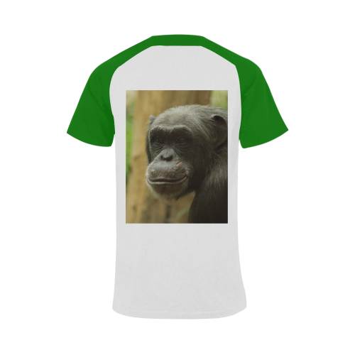grinning chimp Men's Raglan T-shirt Big Size (USA Size) (Model T11)