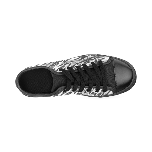 Alien Troops - Black & White Men's Classic Canvas Shoes (Model 018)