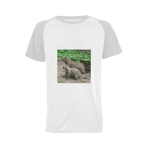 prairie dogs 04 Men's Raglan T-shirt Big Size (USA Size) (Model T11)