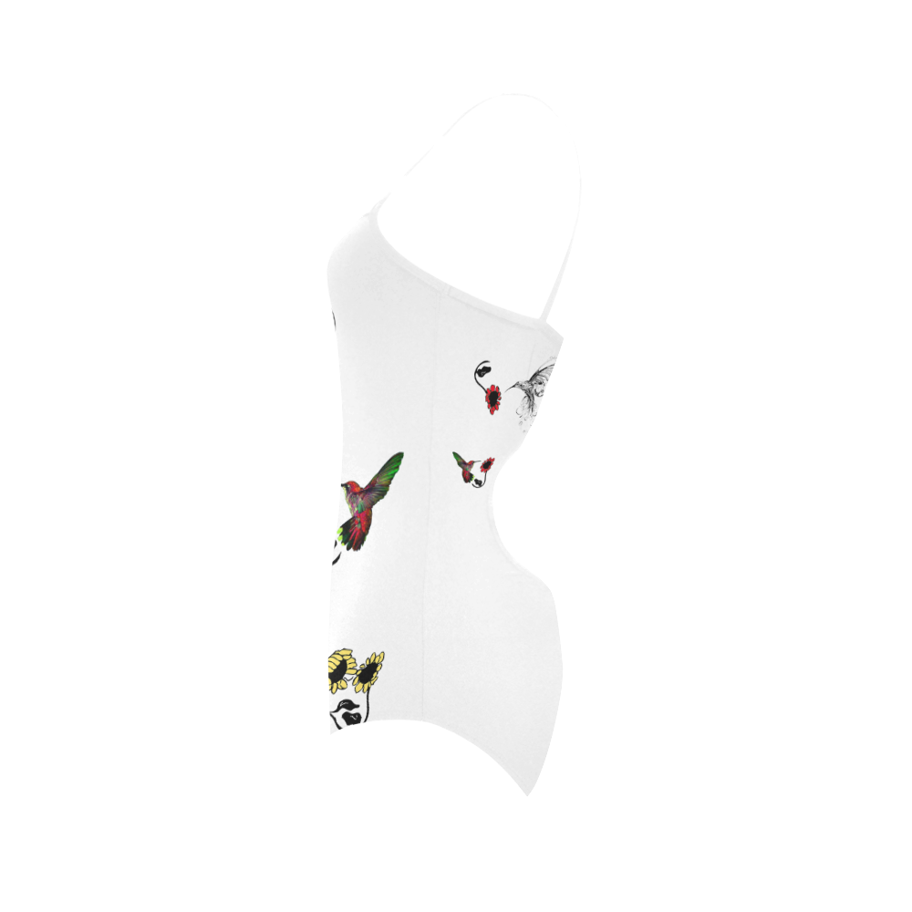 Hummingbird Border Print Strap Swimsuit ( Model S05)