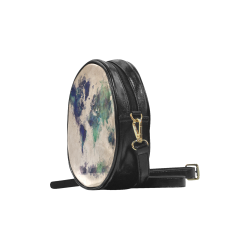 world map 20 Round Sling Bag (Model 1647)