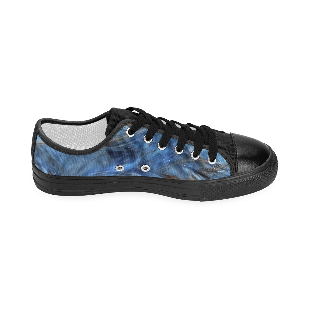 Blue Colorful Abstract Design Women's Classic Canvas Shoes (Model 018)