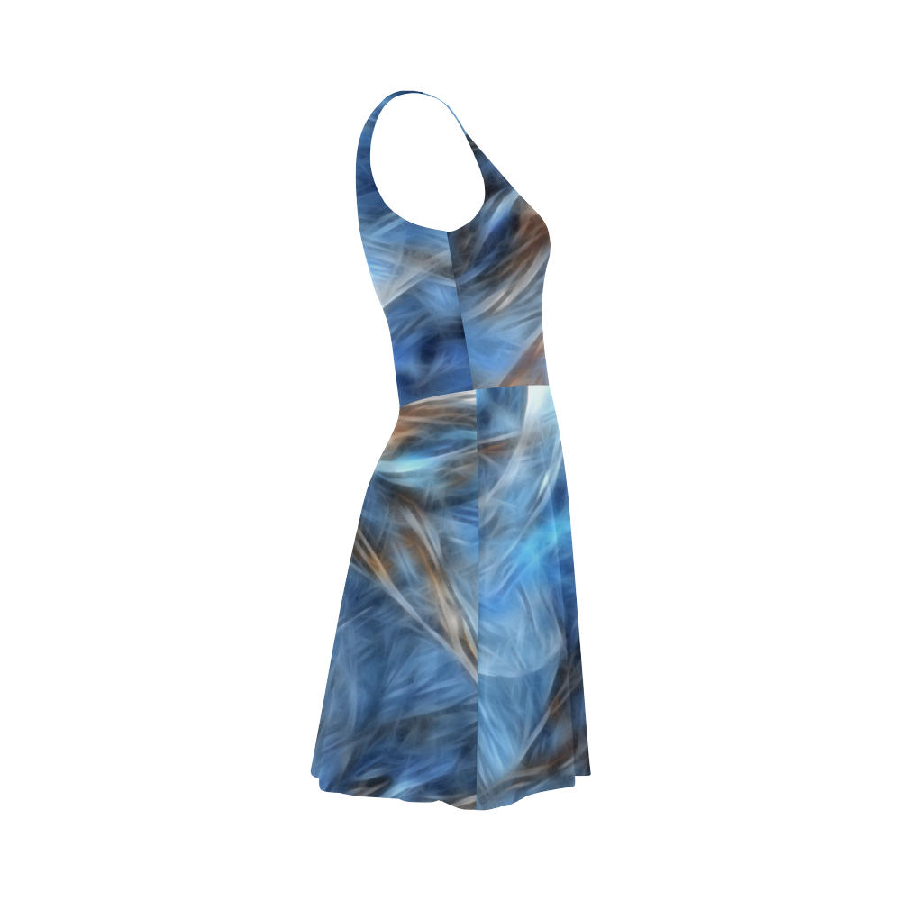 Blue Colorful Abstract Design Atalanta Sundress (Model D04)