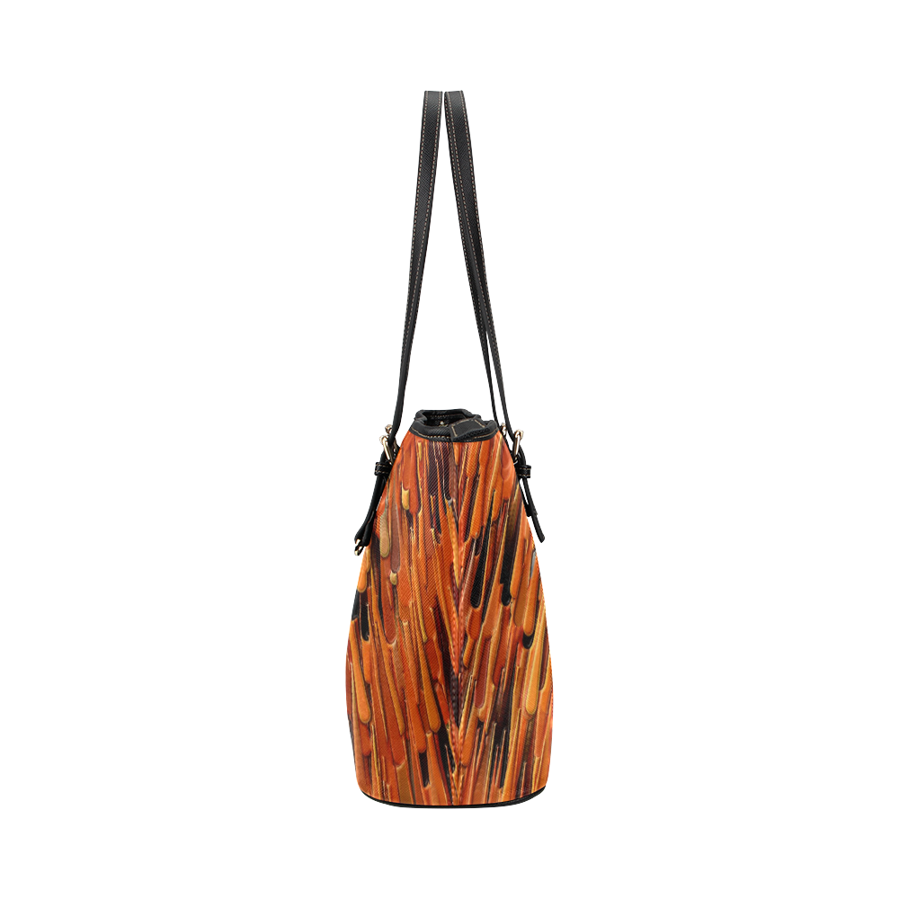 Magic Fall Colors by Artdream Leather Tote Bag/Small (Model 1651)