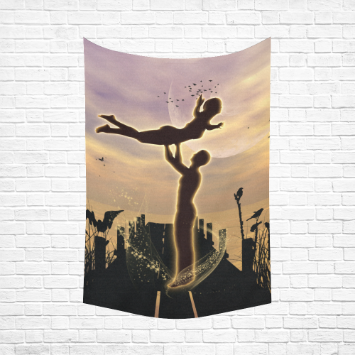 Dance with me in the night Cotton Linen Wall Tapestry 60"x 90"