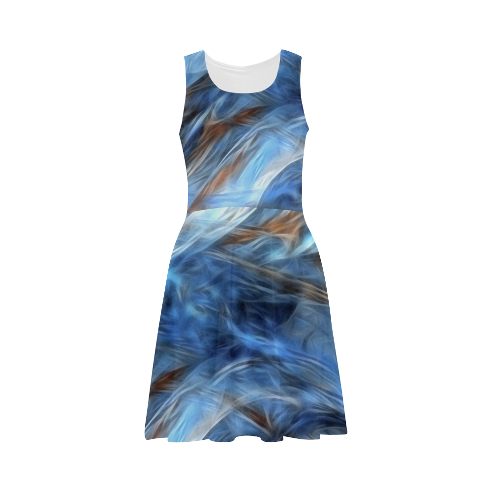 Blue Colorful Abstract Design Atalanta Sundress (Model D04)