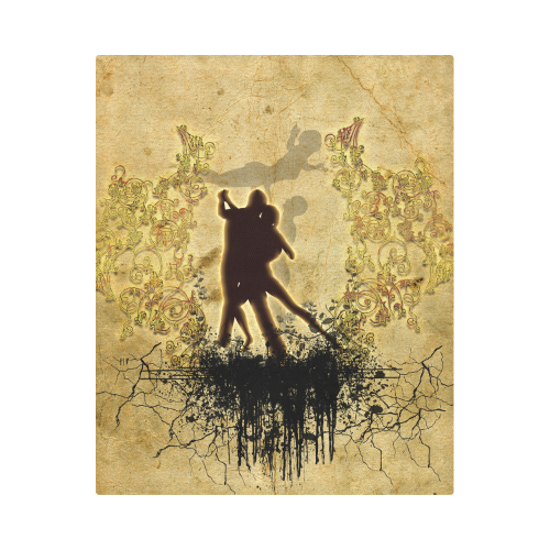 Dancing couple on vintage background Duvet Cover 86"x70" ( All-over-print)