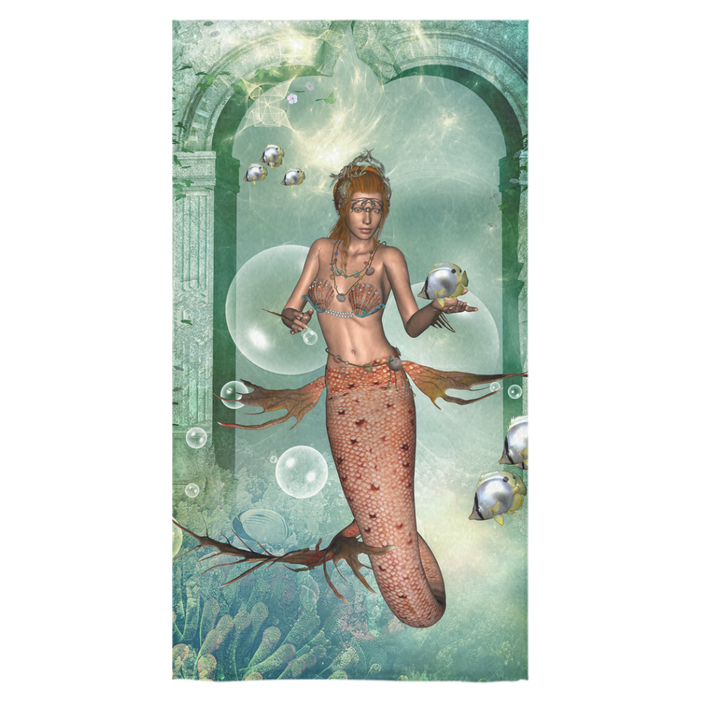 Beautiful mermaid fith butterflyfish Bath Towel 30"x56"