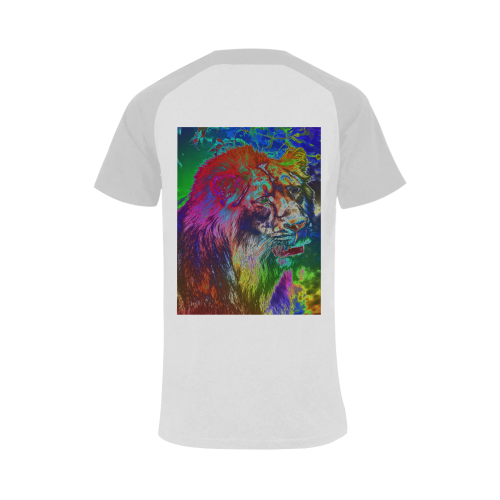 NEON Lion Men's Raglan T-shirt Big Size (USA Size) (Model T11)
