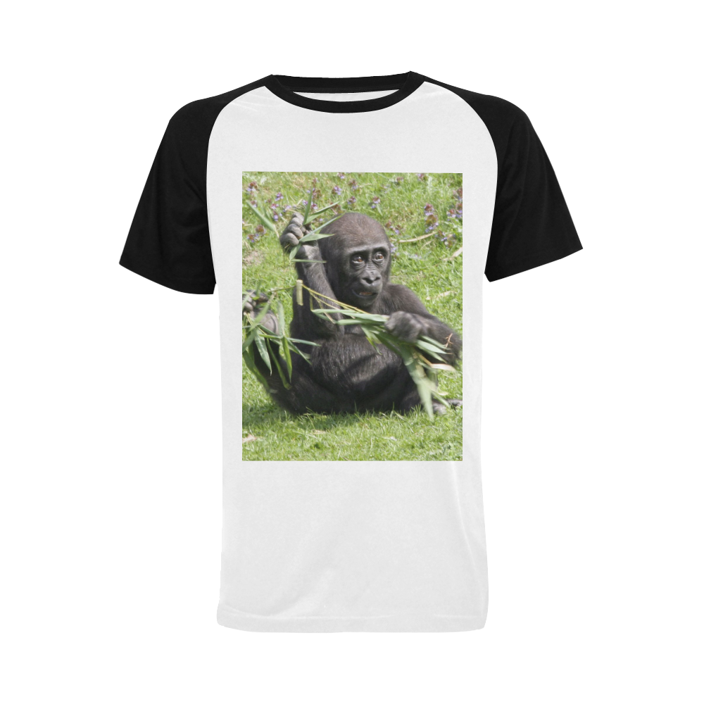 Lovely Gorilla Baby Men's Raglan T-shirt Big Size (USA Size) (Model T11)