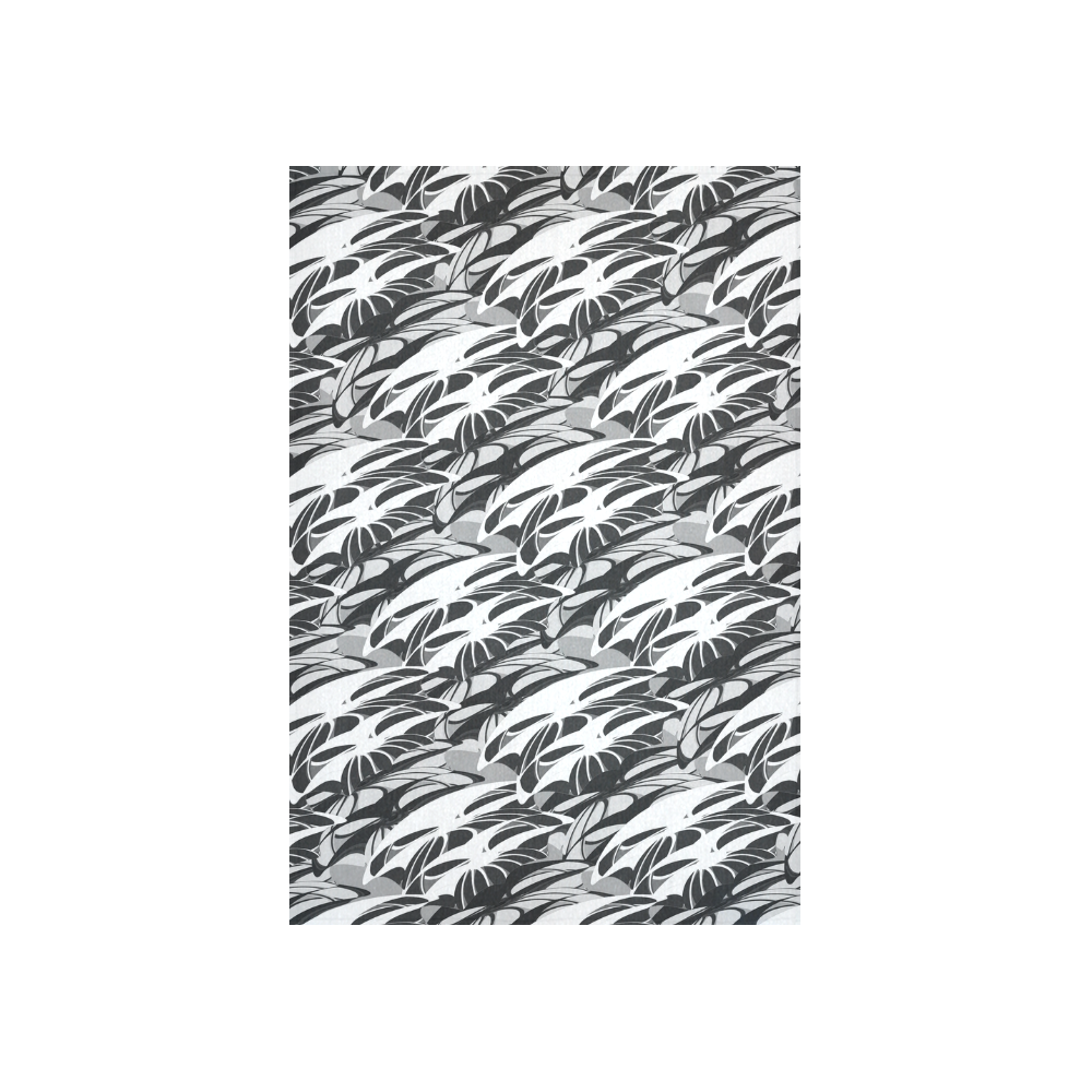 Alien Troops - Black & White Cotton Linen Wall Tapestry 40"x 60"