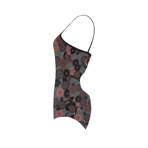 Dusky Flowers Pattern by ArtformDesigns Strap Swimsuit ( Model S05)