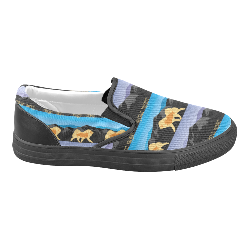 Tibetan Mastiff Rockin The Rockies Women's Unusual Slip-on Canvas Shoes (Model 019)