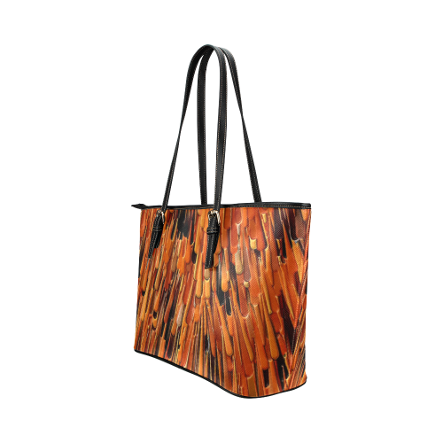Magic Fall Colors by Artdream Leather Tote Bag/Small (Model 1651)