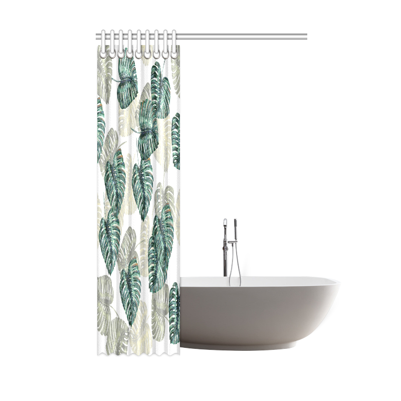 Tropical leaves pattern Shower Curtain 48"x72"