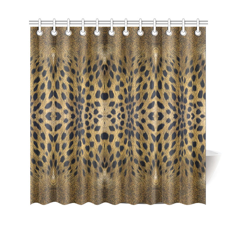 Brown Leopard Texture Pattern Shower Curtain 69"x70"