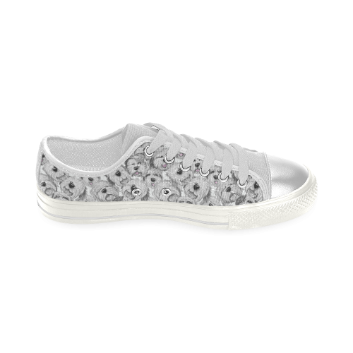 OES Heads on White Women's Classic Canvas Shoes (Model 018)