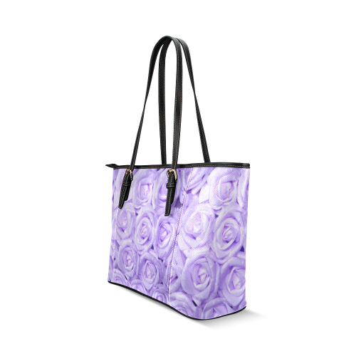 gorgeous roses E Leather Tote Bag/Large (Model 1640)