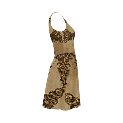 Music, clef with floral elements in rusty metal Atalanta Sundress (Model D04)