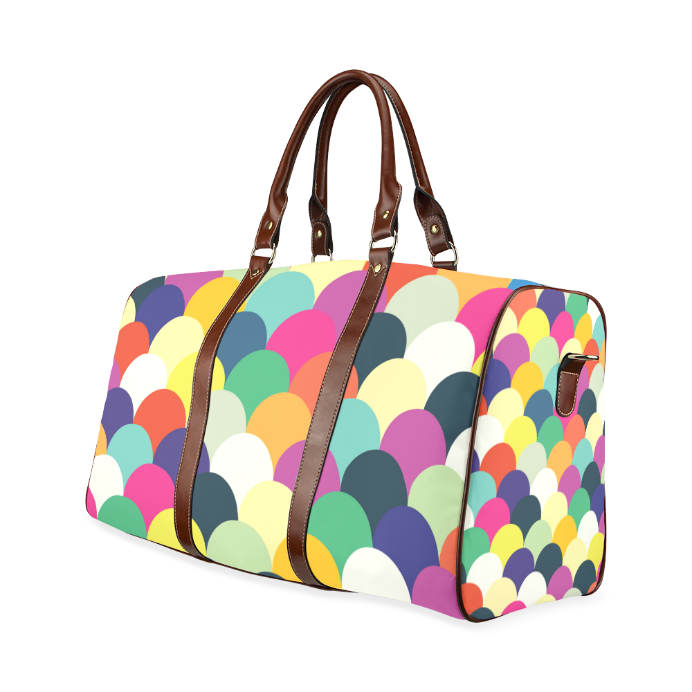 Colorful Circles Waterproof Travel Bag/Large (Model 1639)