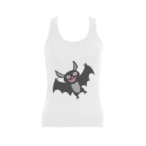 Cute Halloween Bat Women's Shoulder-Free Tank Top (Model T35)